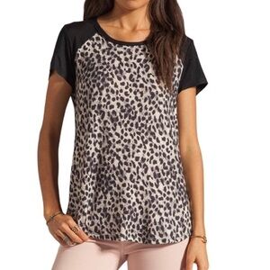 Rebecca Taylor Top Womens XS Animal Print Boho Casual Soft Stretch Capsule